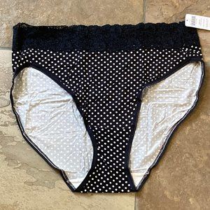 SOMA 9/XXL Black White Polka Dot Embraceable Panty